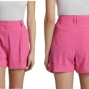 Rag & Bone Pink Linen Blend Tailored Shorts